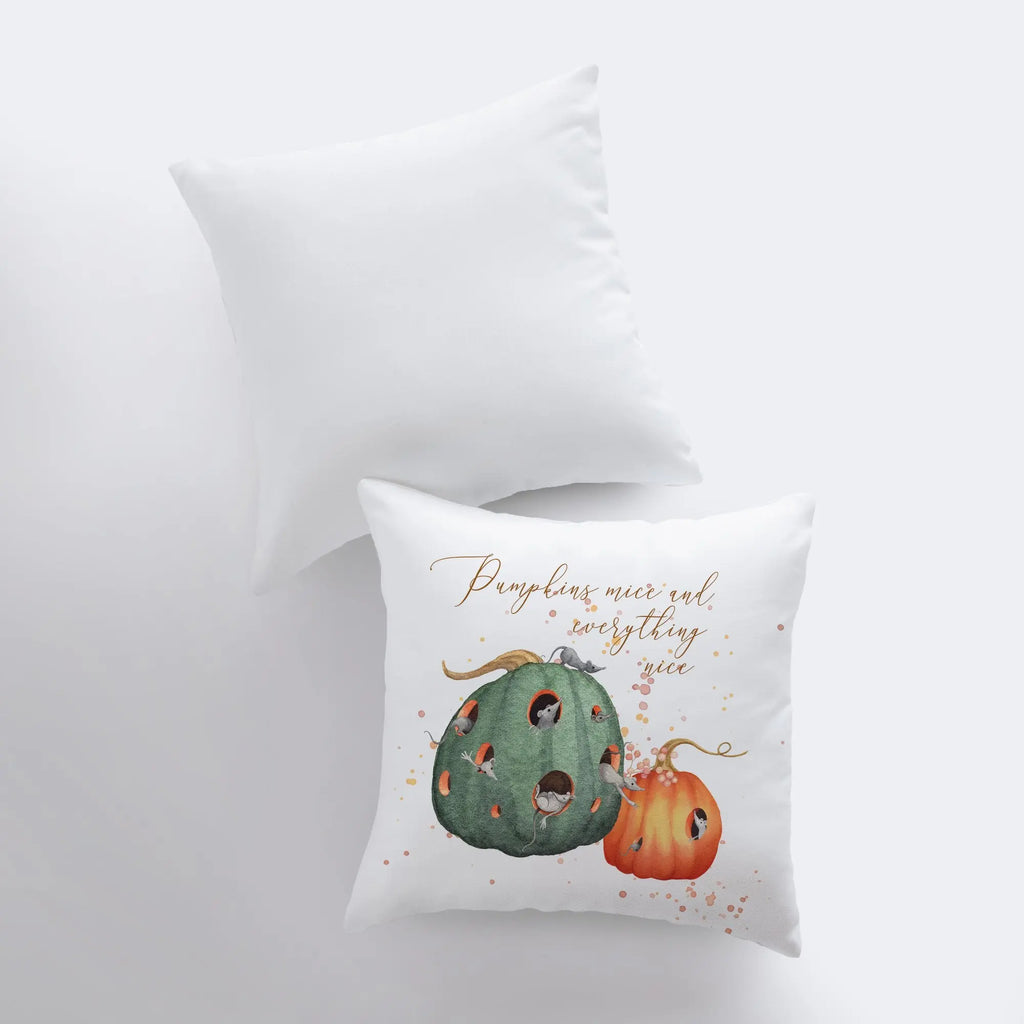 Pumpkins mice and everything nice Pillow Cover | Modern Farmhouse | Primitive Décor | Farmhouse Pillows | Country Decor | Fall Throw Pillows UniikPillows