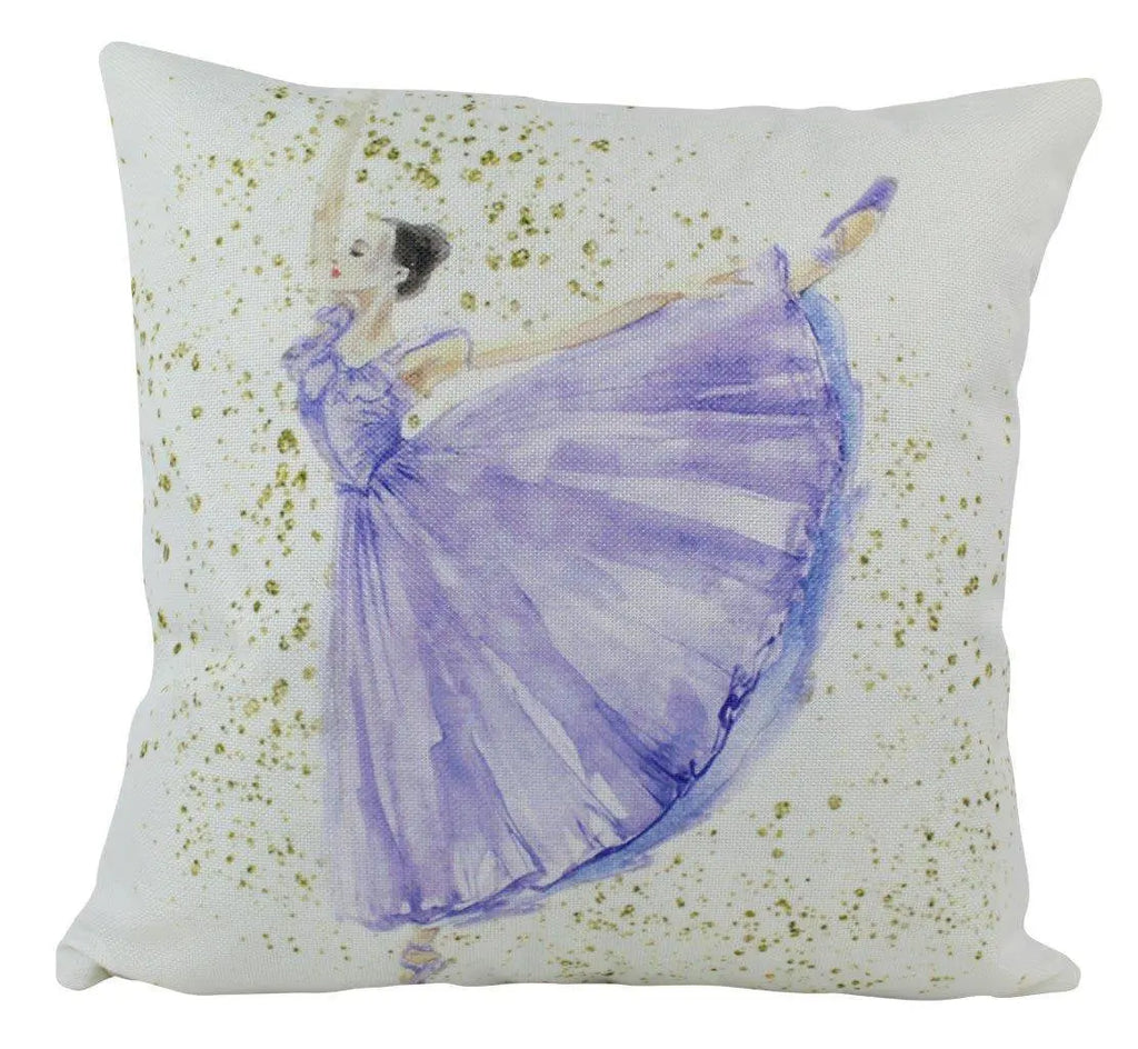 Purple |  Ballerina | Gold | Dancing | Ballerina Decor | Ballerina Gift | Pillow Cover | Throw Pillow | Girls Gift | Dancer | Room Decor UniikPillows