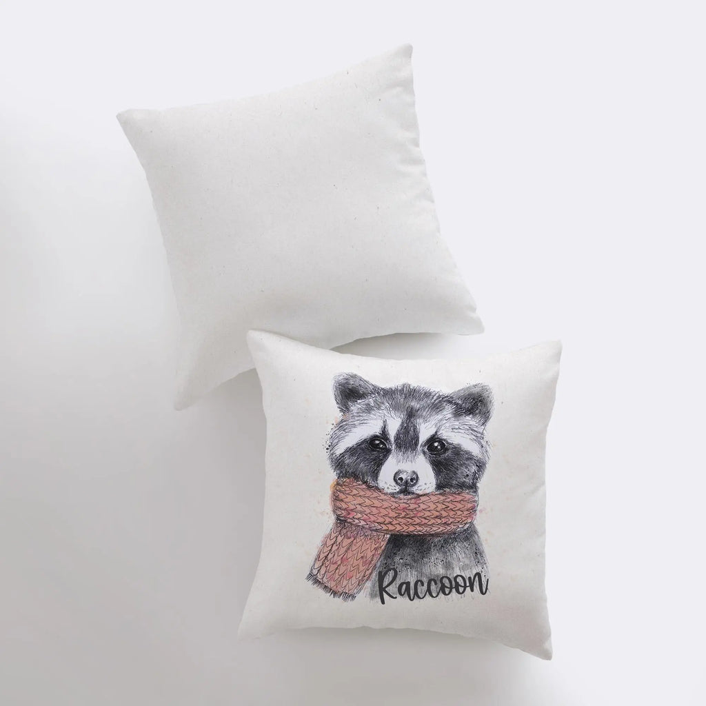 Raccoon Hipster | Pillow Cover | Raccoon Pillow | Throw Pillow | Wilderness | Animal | Cute Throw Pillows | Animal Print Decorative Pillows UniikPillows