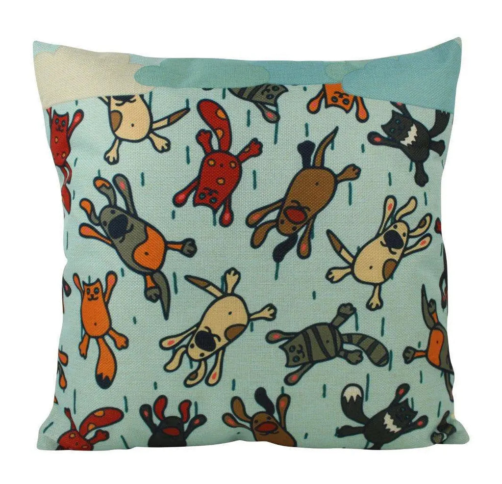 Raining Cats and Dogs | Pillow Cover | Cat Lover Gifts | Throw Pillow | Home Decor | Animals | Cute Animals | Decorative Throw Pillows UniikPillows