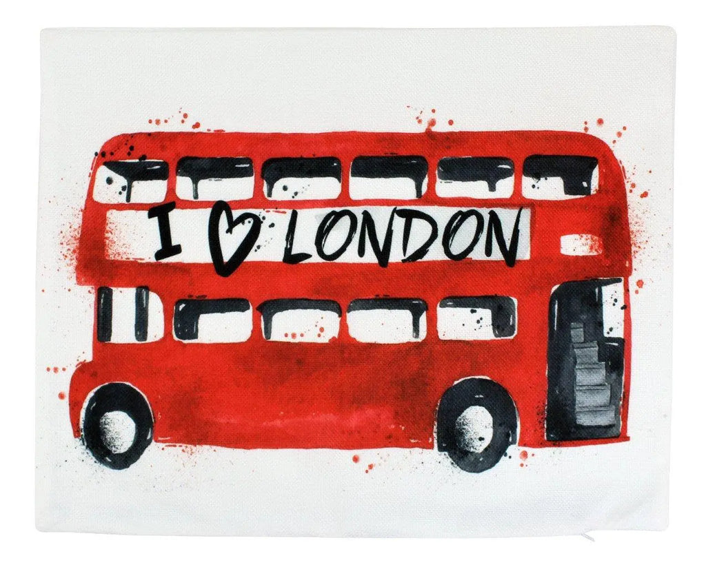 Red London Bus | Pillow Cover | Throw Pillow | Home Decor | London Bridge | Vintage Pillow UniikPillows