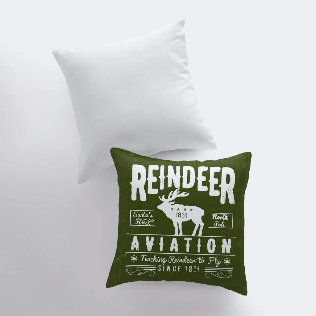 Reindeer | Green | Pillow Cover | Vintage Reindeer | Christmas Decor | Throw Pillow | Home Décor | Farmhouse Pillows | Christmas Pillows UniikPillows