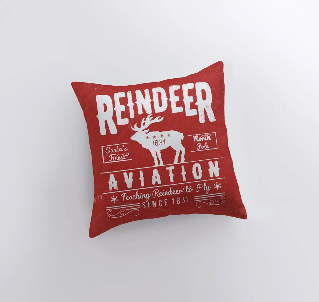 Reindeer | Red | Pillow Cover | Vintage Reindeer | Christmas Decor | Throw Pillow | Home Décor | Christmas Gift | New Home Gift | Mom Gift UniikPillows