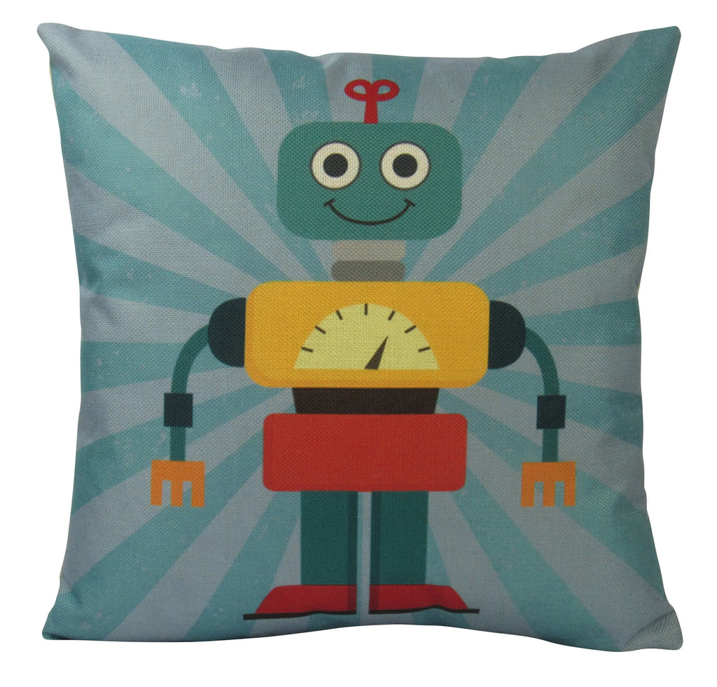 Robot | Blue |  Fun Gifts | Pillow Cover | Home Decor | Throw Pillows | Happy Birthday | Kids Room Decor | Kids Room | Room Decor UniikPillows