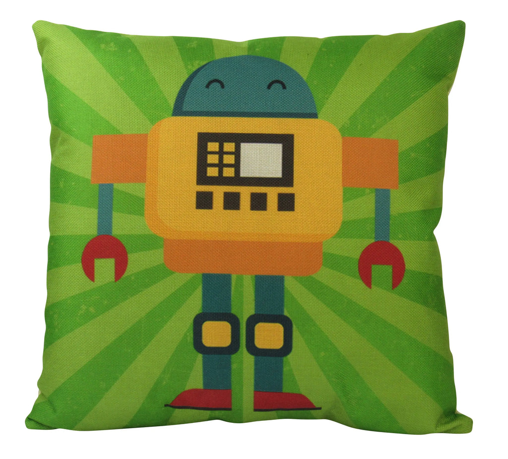 Robot | Green |  Fun Gifts | Pillow Cover | Home Decor | Throw Pillows | Happy Birthday | Kids Room Decor | Kids Room | Room Decor UniikPillows