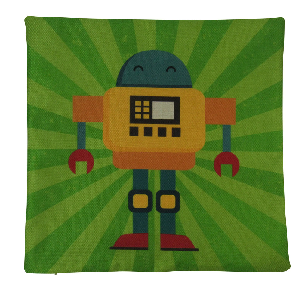 Robot | Green |  Fun Gifts | Pillow Cover | Home Decor | Throw Pillows | Happy Birthday | Kids Room Decor | Kids Room | Room Decor UniikPillows