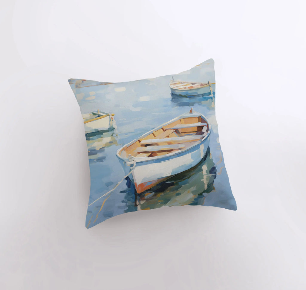 Sailboat on Blue Water | Gouache Painting | Coastal | Ocean | Throw Pillow | Beach | Home Decor | Gift for Her | Pillow Cover | Travel Gift - UniikPillows