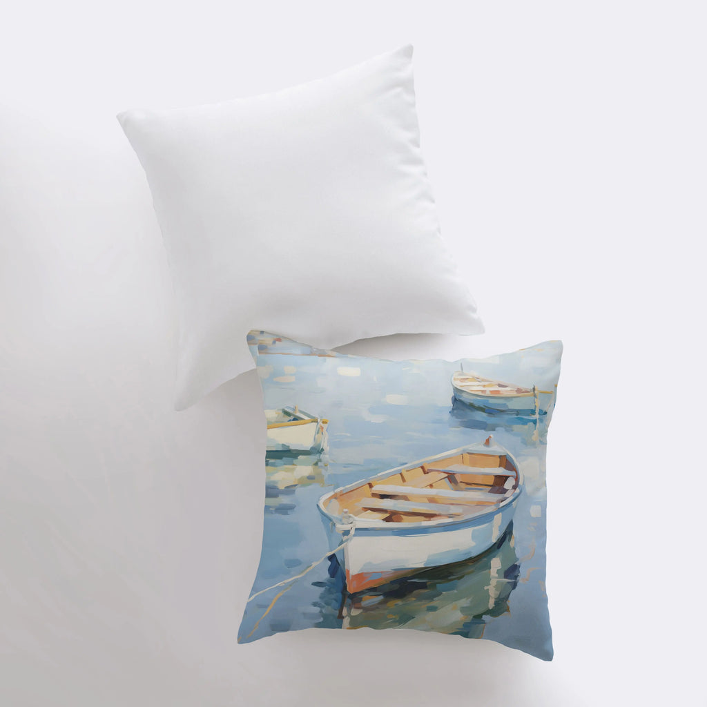 Sailboat on Blue Water | Gouache Painting | Coastal | Ocean | Throw Pillow | Beach | Home Decor | Gift for Her | Pillow Cover | Travel Gift - UniikPillows
