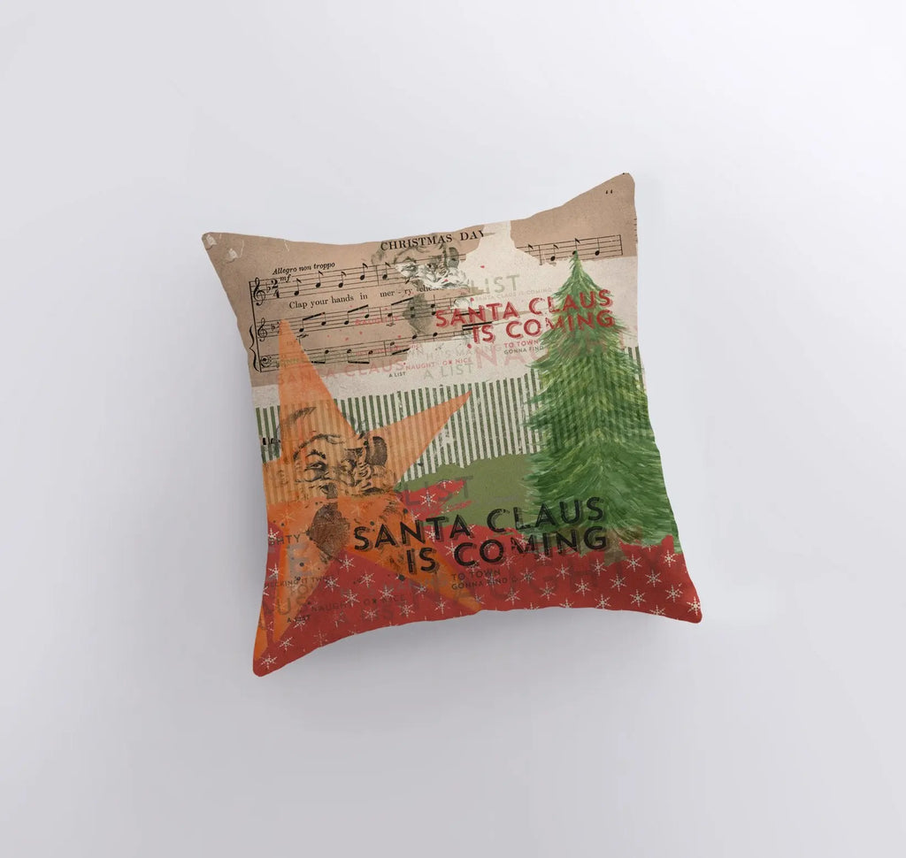 Santa is Coming | Vintage | Merry Christmas | Throw Pillow | Christmas Pillow | Home Decor | Christmas Décor | Christmas Gifts | Room Decor UniikPillows