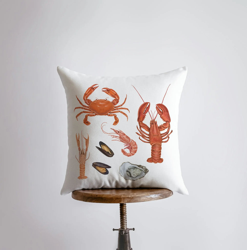 Sea Crustaceans | Throw Pillow | Home Décor | Modern Décor | Nautical | Ocean | Gift for Her | Accent Pillow Cover | Beach | Sea UniikPillows