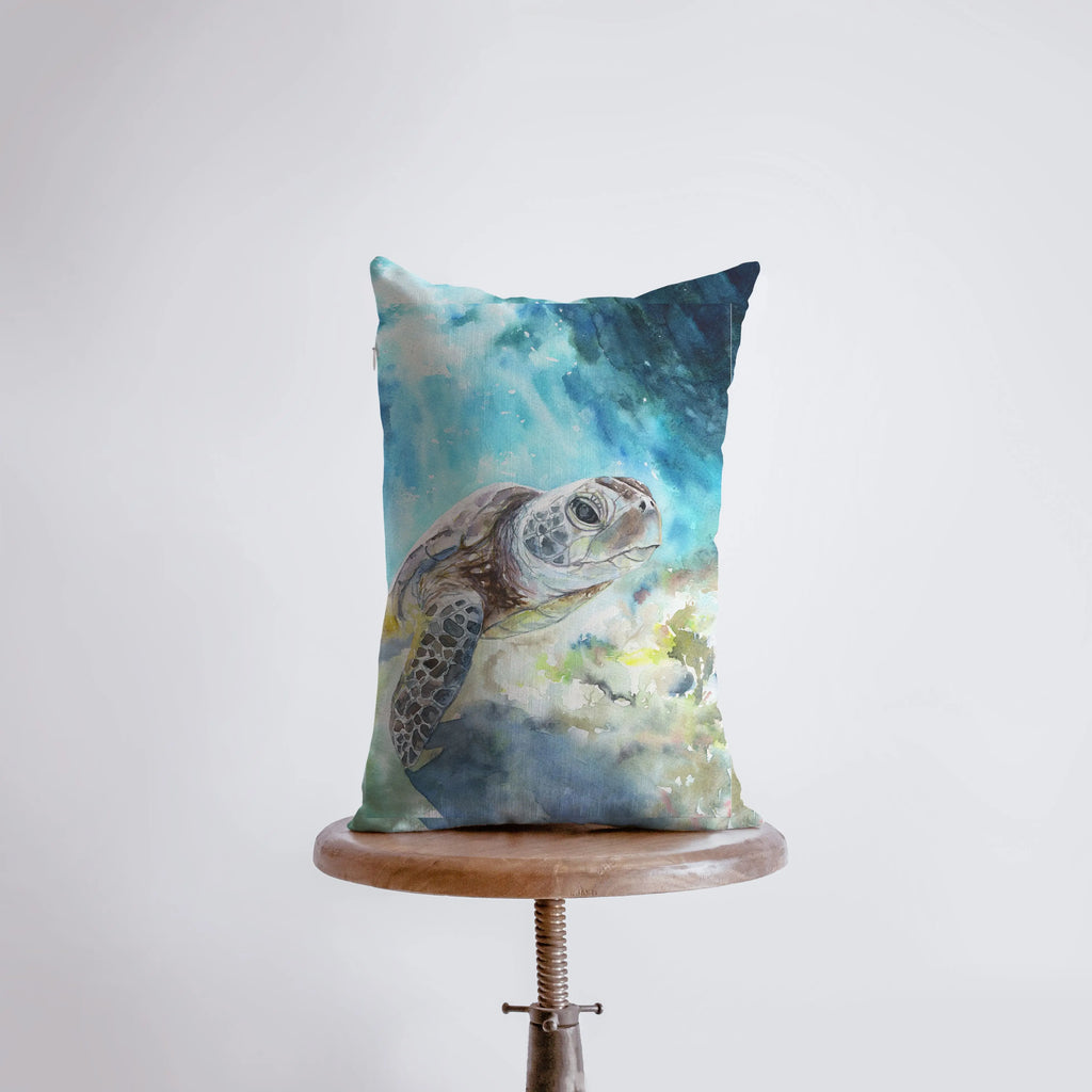 Sea Turtle | Watercolor | 12x18 | Under the Sea | Home Decor | Modern Decor | Ocean | Gift for her | Accent Pillow Covers | Pillow Cover UniikPillows