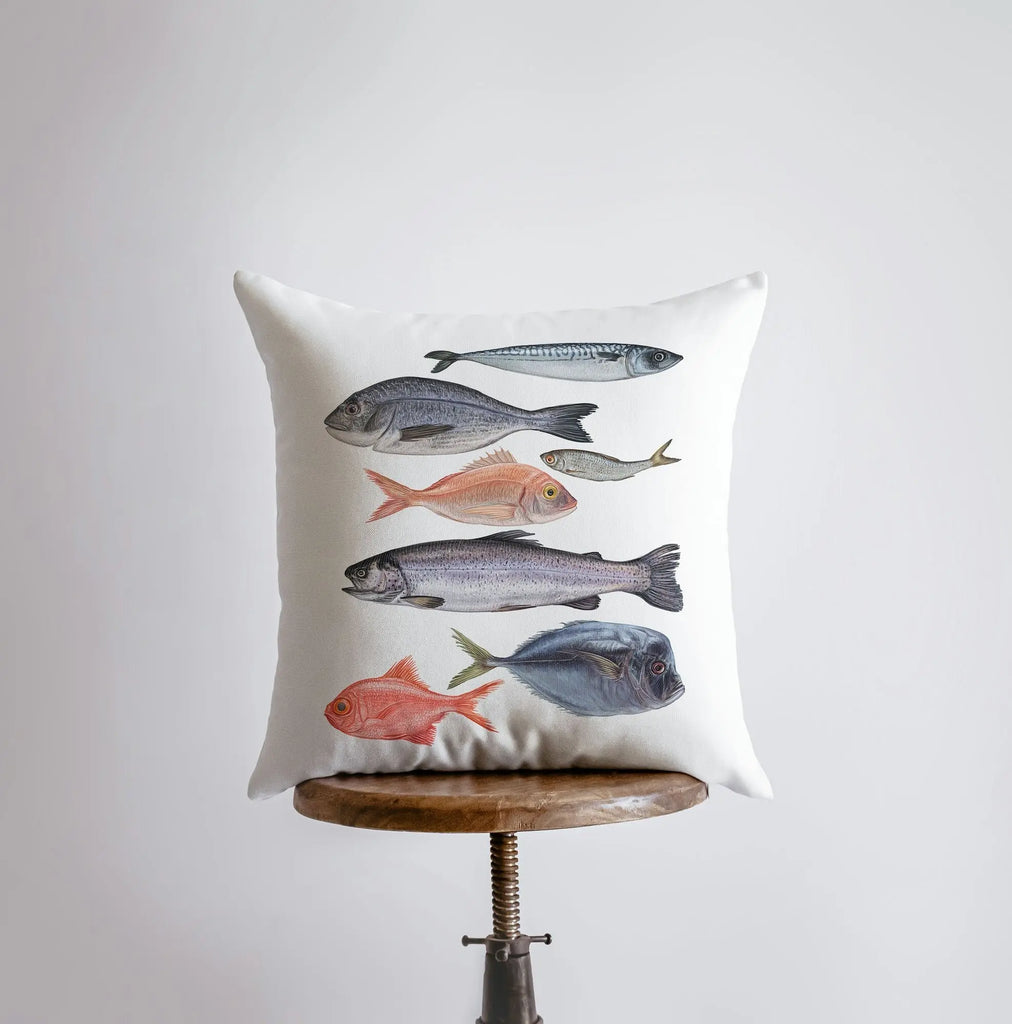 Seven Fish | Crustaceans | Throw Pillow | Home Decor | Modern Decor | Nautical | Ocean | Gift for Her | Accent Pillow Cover | Beach | Sea UniikPillows