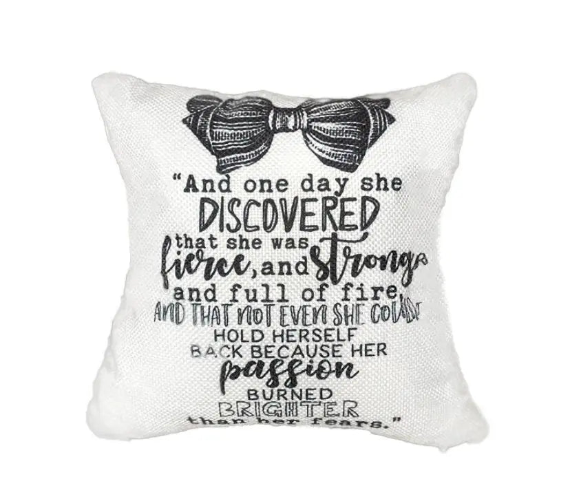 She discovered she was Fierce and Strong Pillow Cover | Woman empowerment | Famous Quotes | Motivational Quotes | Bedroom Decor | Room Decor UniikPillows