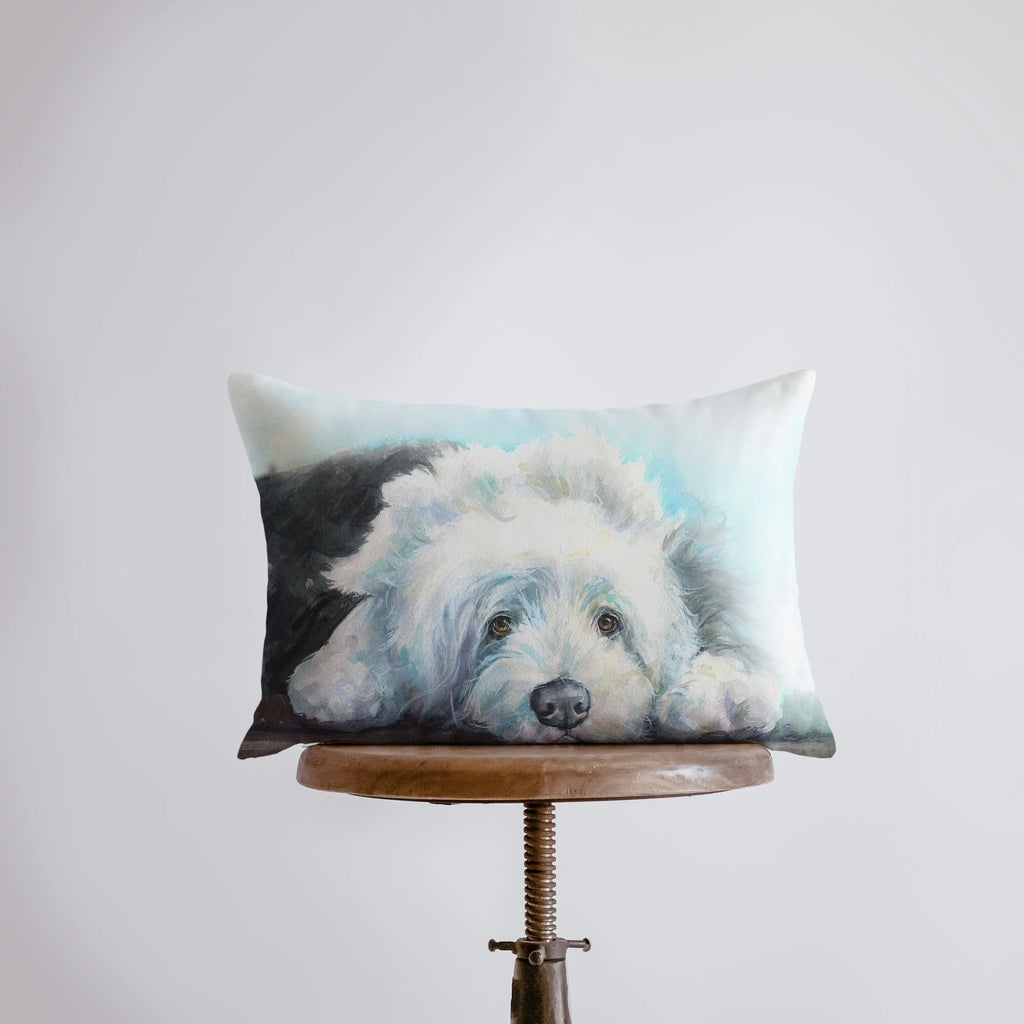Sheepdog | Watercolor Sheepdog | 18x12 | Pillow Cover | Shaggy Dog | Dog Lover | Dog Mom Gift | Pillows | Room Decor | Home Decor UniikPillows