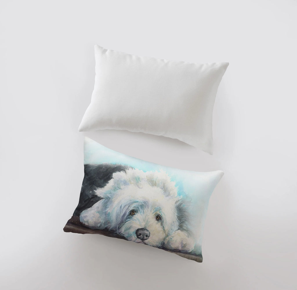Sheepdog | Watercolor Sheepdog | 18x12 | Pillow Cover | Shaggy Dog | Dog Lover | Dog Mom Gift | Pillows | Room Decor | Home Decor UniikPillows
