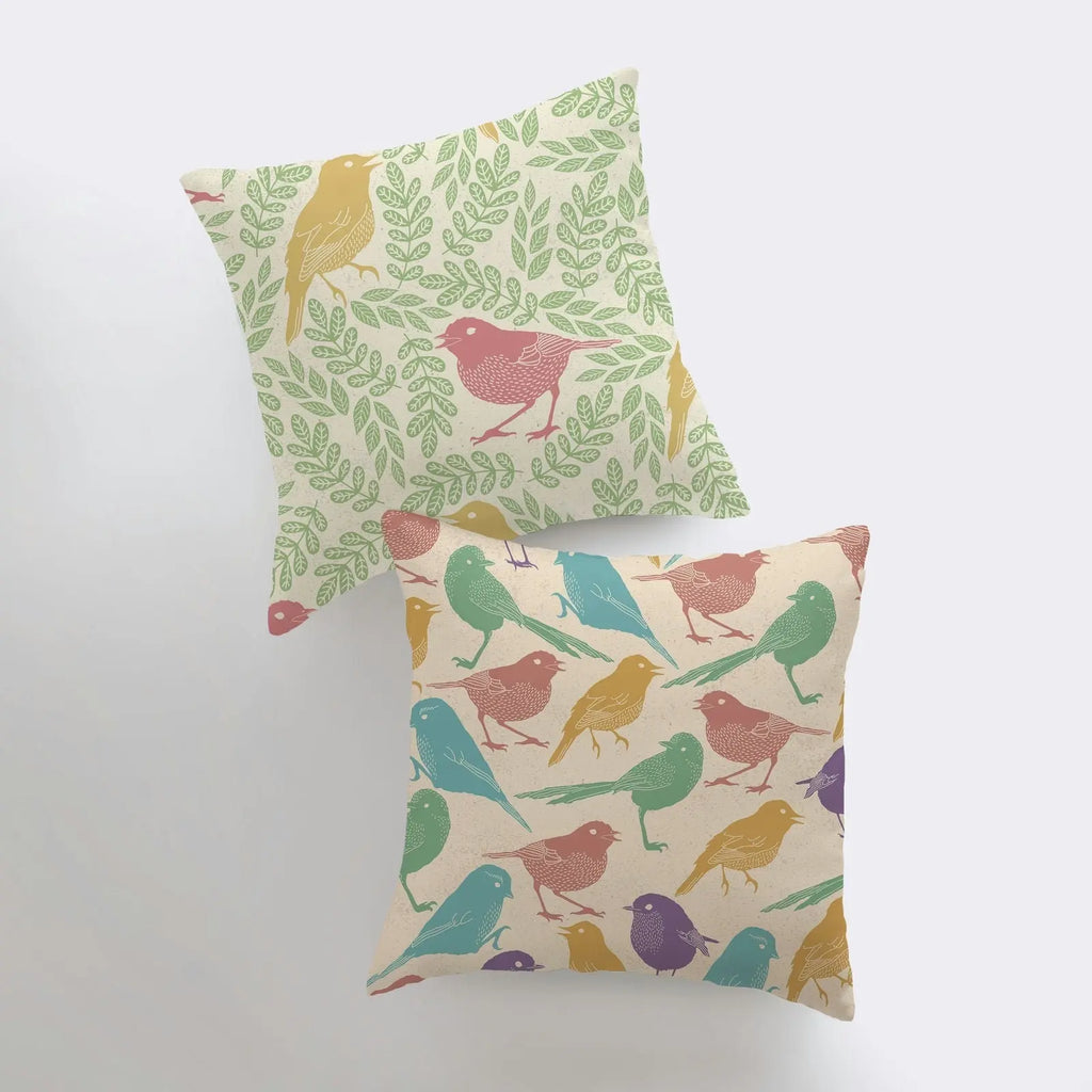 Sparrows | Pillow Cover | Bird Lover | Pillow | Animal Decor | Home Decor | Room Decor | Farmhouse Decor | Colorful Decor | Gift for her UniikPillows