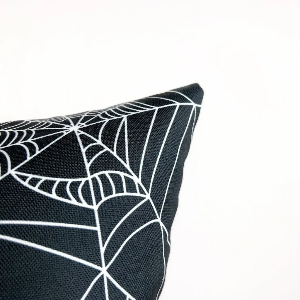 SpiderWeb Black Pillow Cover | Fall Décor | Halloween Pillows | Halloween Décor | Fall Throw Pillows | Cute Throw Pillows UniikPillows