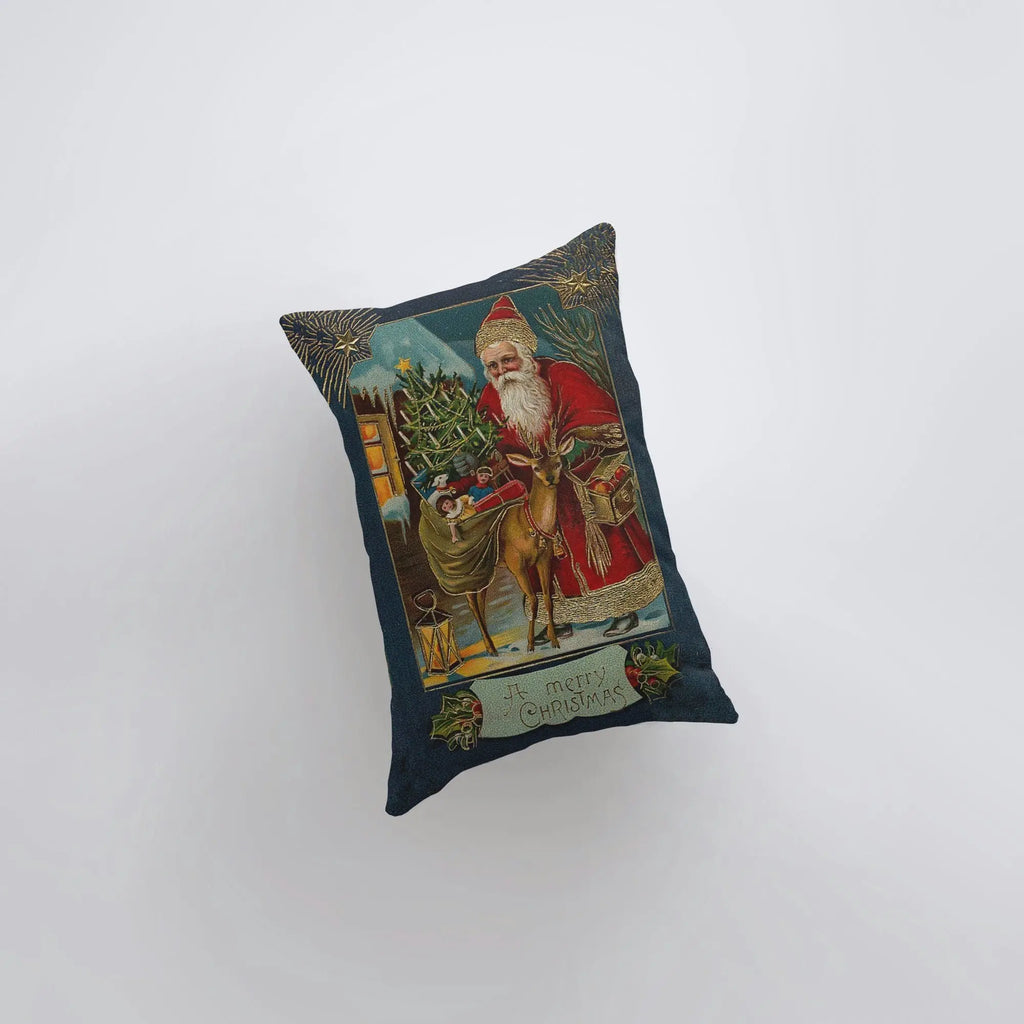 St. Nicholas | 12x18 | Vintage | Christmas Throw Pillow | Rustic Home Décor | Vintage Christmas Décor | Farmhouse Décor | Room Décor UniikPillows