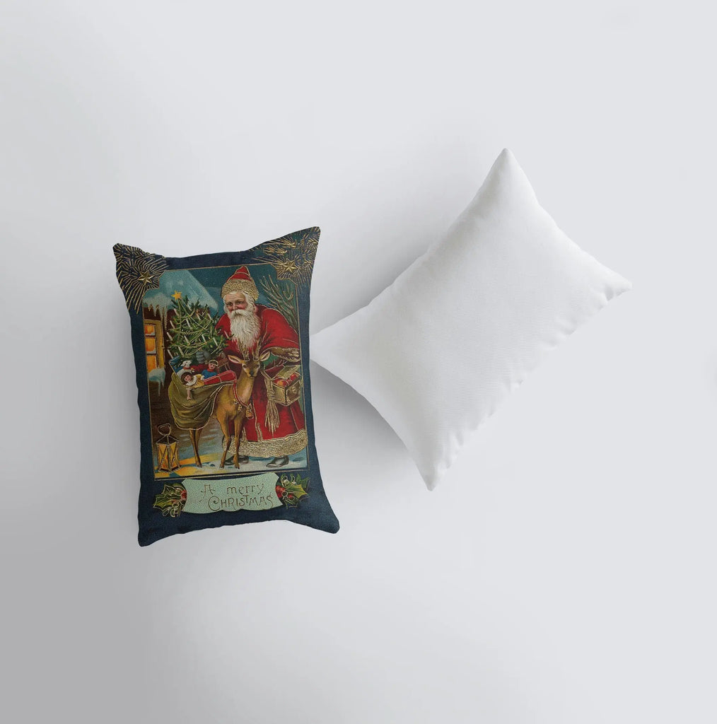 St. Nicholas | 12x18 | Vintage | Christmas Throw Pillow | Rustic Home Décor | Vintage Christmas Décor | Farmhouse Décor | Room Décor UniikPillows