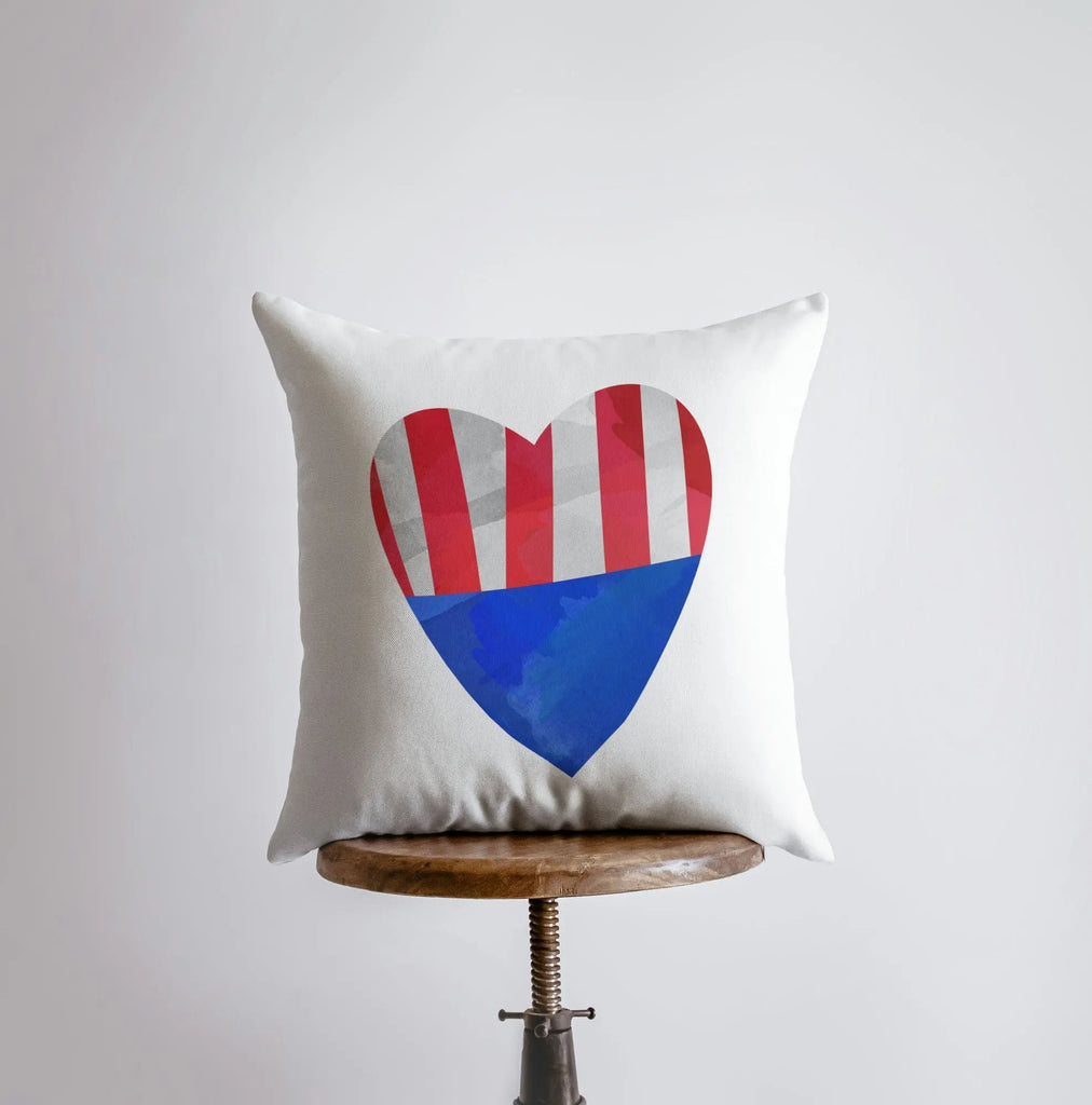 Stripes Heart | Pillow Cover | Memorial Gift | Home Decor | Freedom Pillow | Pillow | Decor | Throw Pillows | Bedroom Decor | Fourth of July UniikPillows
