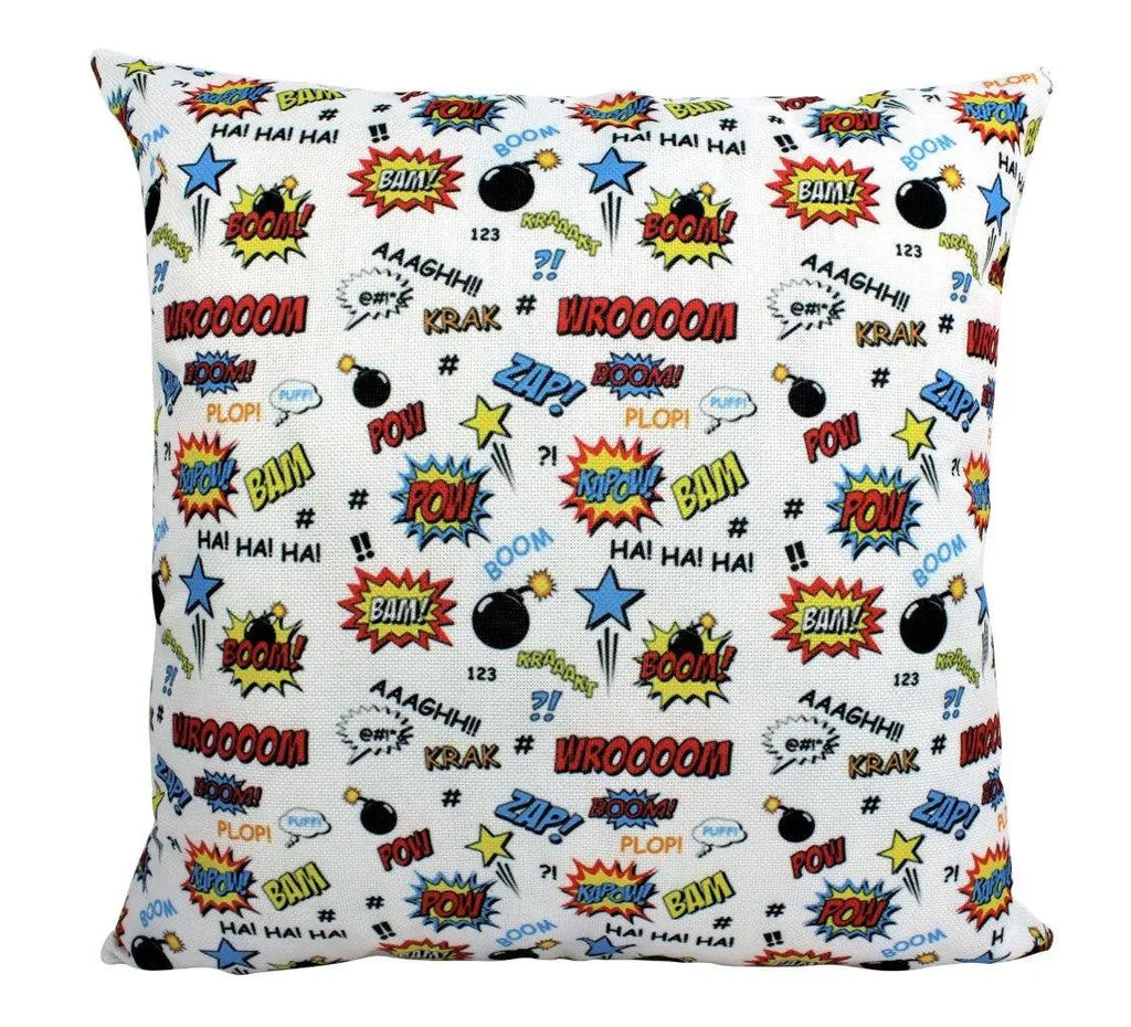 Super Hero BASH BOOM BAM | Anime | Fun Gifts | Pillow Cover | Home Decor | Throw Pillows | Happy Birthday | Kids Room | Room Decor UniikPillows