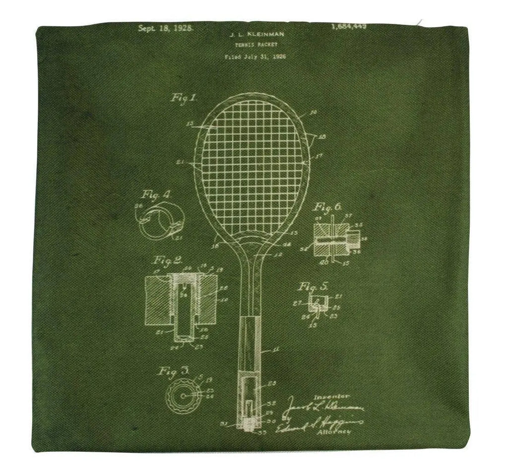 Tennis Racket | Green | Tennis | Tennis Gifts | Tennis Decor | Tennis Gift | Room Decor | Bedroom Decor | Home Decor | Sport | Sports Fabric UniikPillows