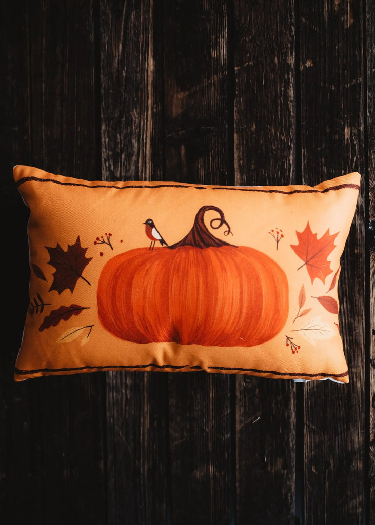 Thankful Primitive Pumpkin Wreath Pillow Cover |  Thanksgiving Décor | Farmhouse Pillows | Country Decor | Fall Throw Pillows | Gift for her UniikPillows