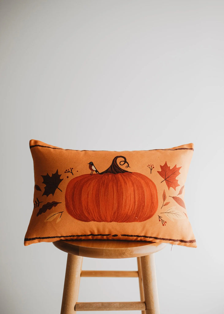 Thankful Primitive Pumpkin Wreath Pillow Cover |  Thanksgiving Décor | Farmhouse Pillows | Country Decor | Fall Throw Pillows | Gift for her UniikPillows