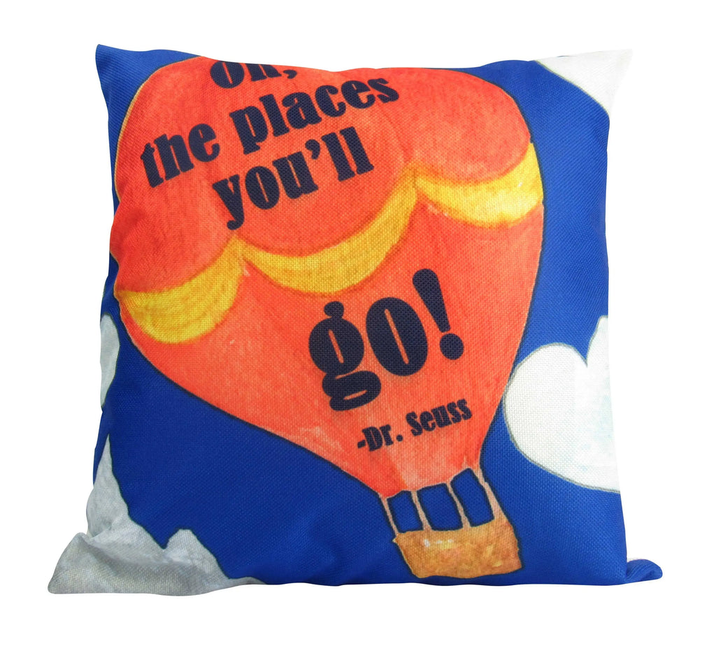 The Places You'll Go | Pillow Cover | Dr Seuss | Home Decor | Throw Pillow | Thank you Gift | Teacher Gift | Kids Room | Room Decor | Gift UniikPillows