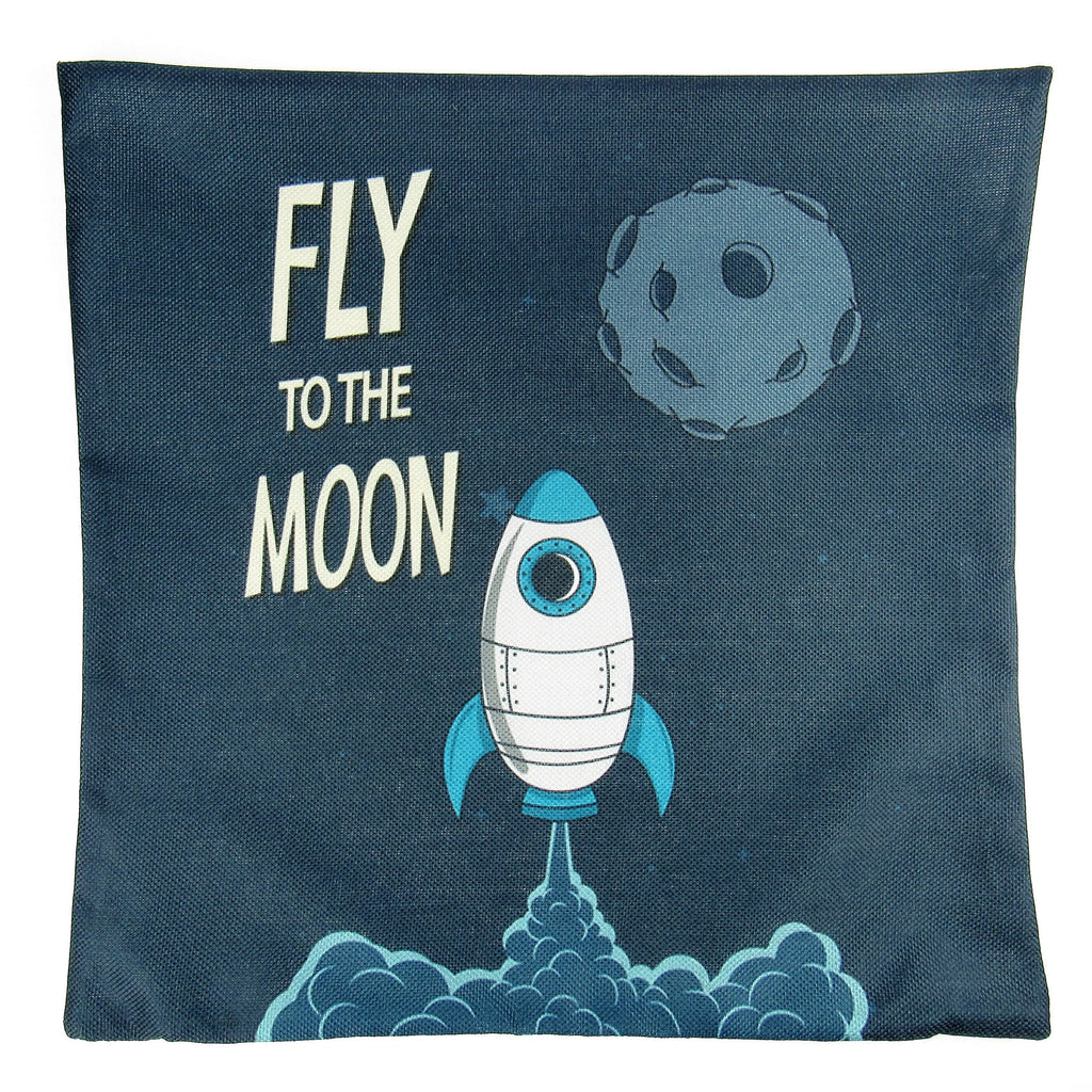 The to Moon Fly | Rocket | Fun Gifts | Pillow Cover | Home Decor | Throw Pillows | Happy Birthday | Kids Room Decor | Kids Room | Room Decor UniikPillows