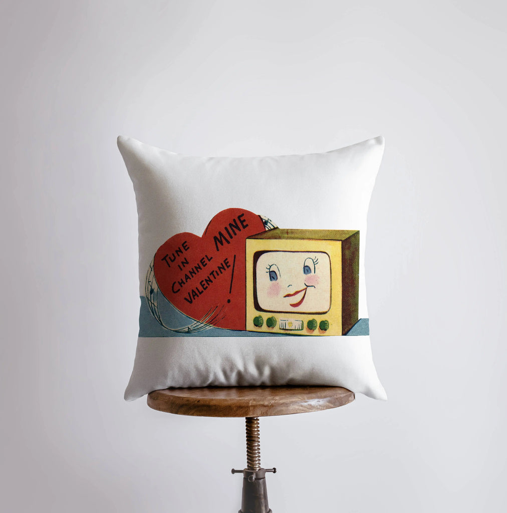 Tune into Channel Mine Vintage Valentines | Pillow Cover | Throw Pillow | Valentines Decor | Valentines Day Gifts | I Love You UniikPillows