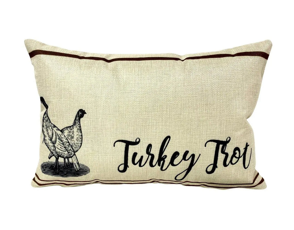 Turkey Trot  | Pillow Cover | 18 x 12 | Primitive Decor | Vintage Turkeys Farmhouse Decor | Farmhouse Decor | Throw Pillows | Cabin Decor UniikPillows