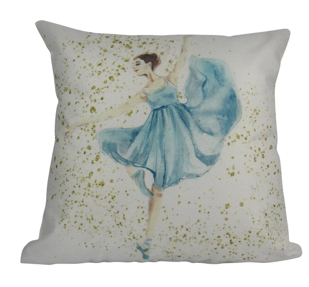Turquouise |  Ballerina | Gold | Dancing | Ballerina Decor | Ballerina Gift | Pillow Cover | Throw Pillow | Girls Gift | Dancer | Room Decor UniikPillows