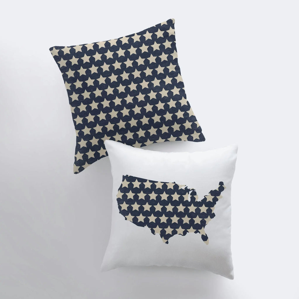 United States | Vintage Star | Pillow Cover | Throw Pillow | Home Decor | American | Gift Idea | Bedroom Decor | Room Decor | Fourth of July UniikPillows