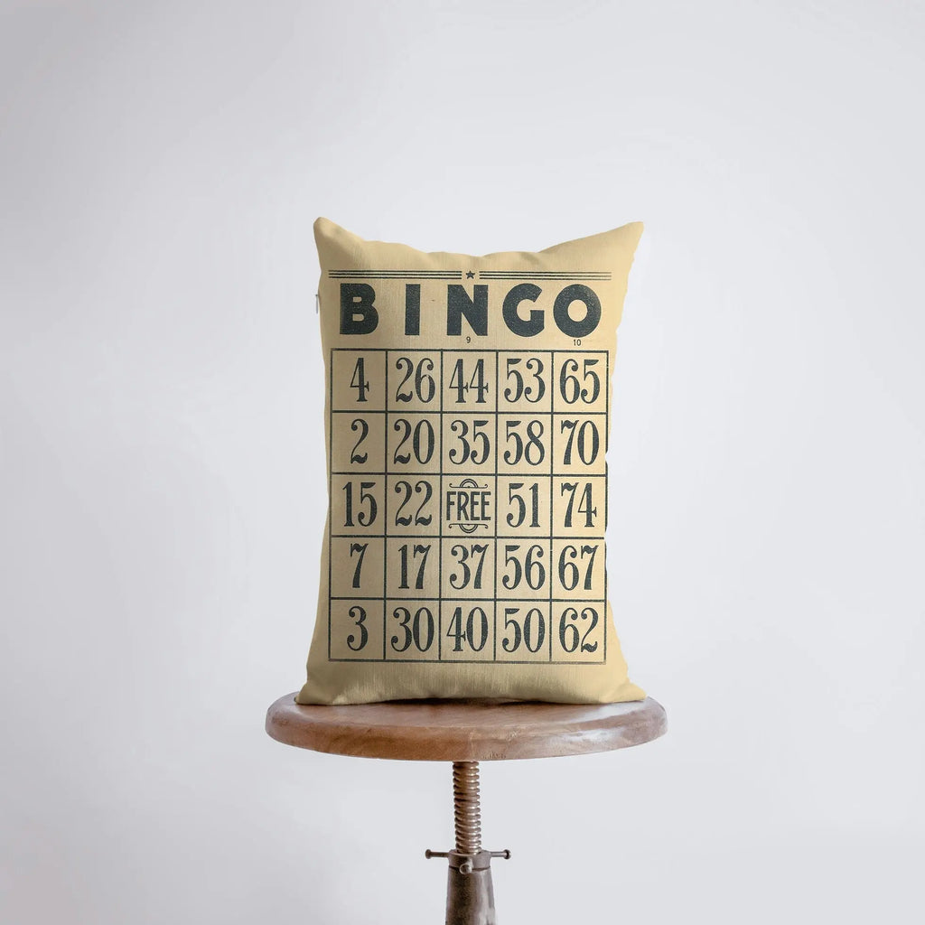 Vintage Bingo | 12x18 | Bingo Sheet | Pillow Cover | Vintage | Bingo Pillow | Home Décor | Throw Pillow | Farmhouse Décor | Throw Pillows UniikPillows