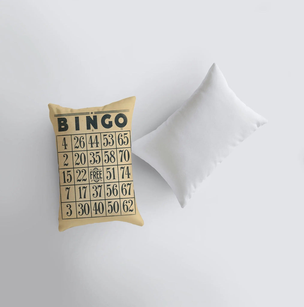 Vintage Bingo | 12x18 | Bingo Sheet | Pillow Cover | Vintage | Bingo Pillow | Home Décor | Throw Pillow | Farmhouse Décor | Throw Pillows UniikPillows
