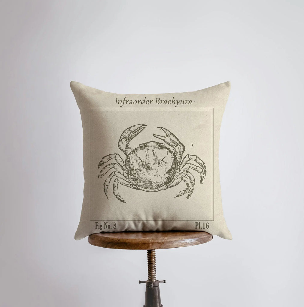 Vintage Crab | Pillow Cover | Throw Pillow | Home Decor | Journal Decor | Nautical Pillow | Ocean | Gift for her | Accent Pillow | Sea UniikPillows