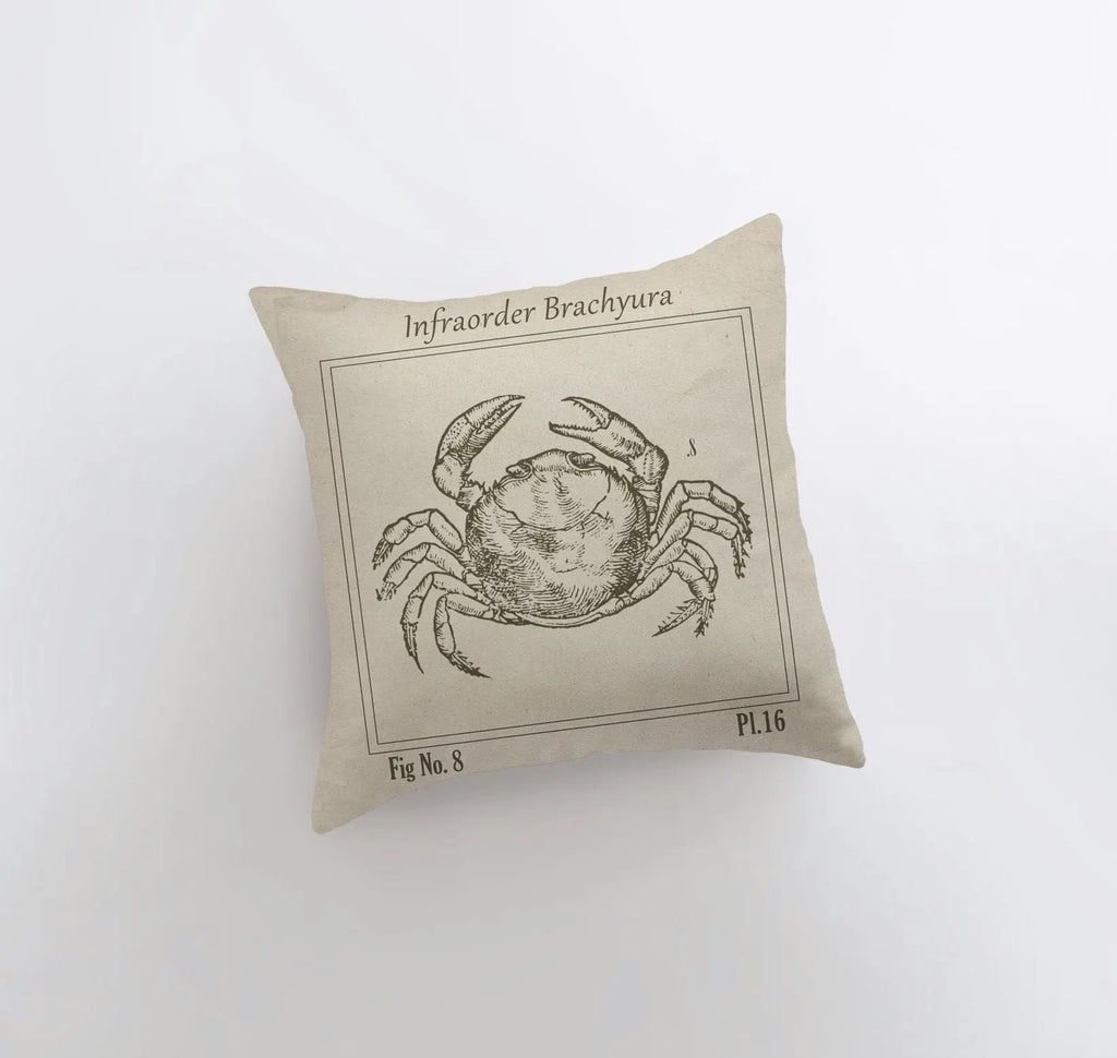 Vintage Crab | Pillow Cover | Throw Pillow | Home Decor | Journal Decor | Nautical Pillow | Ocean | Gift for her | Accent Pillow | Sea UniikPillows