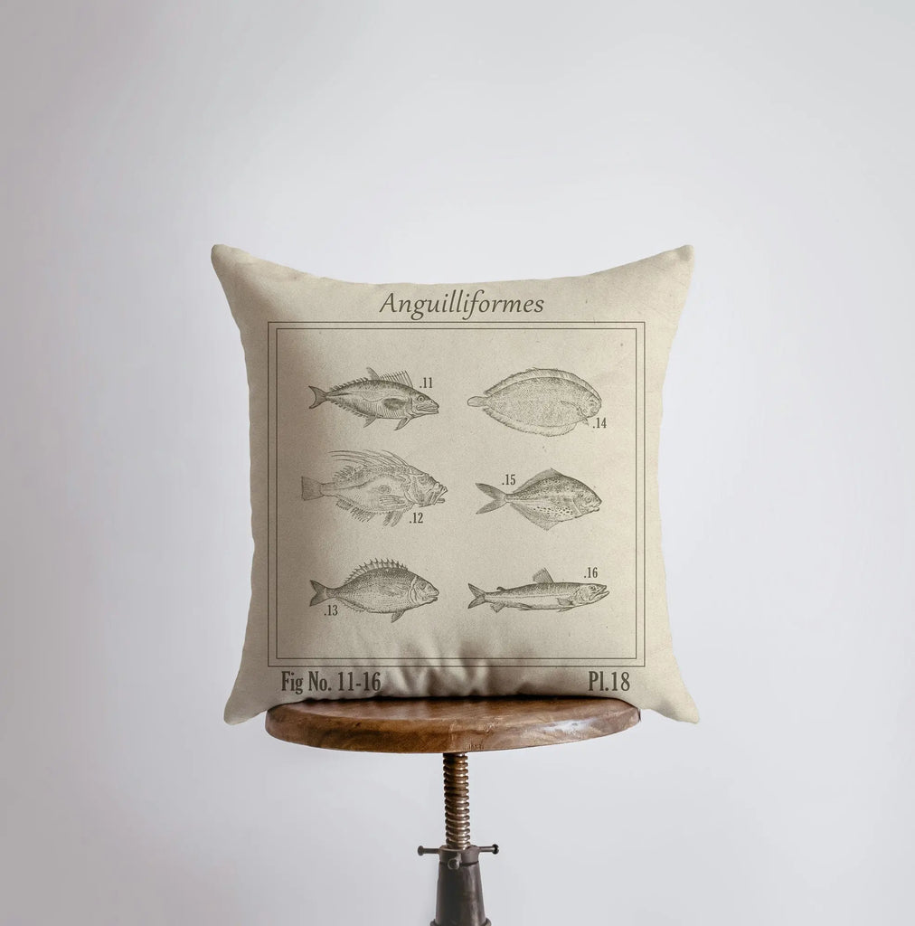 Vintage Fish | Pillow Cover | Throw Pillow | Home Decor | Journal Decor | Nautical Pillow | Ocean | Gift for her | Accent Pillow | Sea UniikPillows