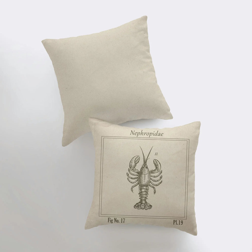 Vintage Lobster | Pillow Cover | Throw Pillow | Home Decor | Journal Decor | Nautical Pillow | Ocean | Gift for her | Accent Pillow | Sea UniikPillows