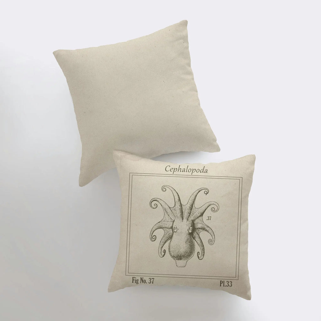 Vintage Octopus | Cephalopoda | Pillow Cover | Throw Pillow | Home Decor | Journal Decor | Nautical Pillow | Ocean | Gift | Accent Pillow UniikPillows