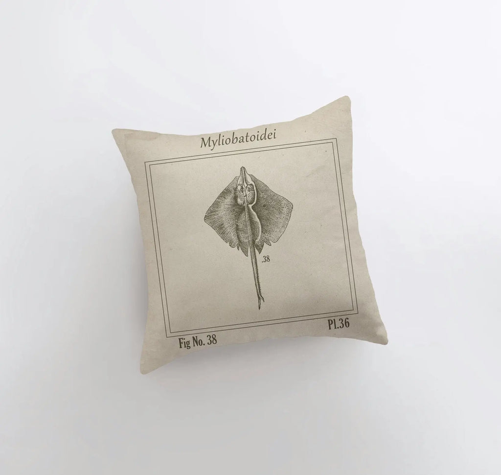 Vintage Ray | Pillow Cover | Throw Pillow | Home Decor | Journal Decor | Nautical Pillow | Ocean | Gift for her | Accent Pillow | Sea UniikPillows