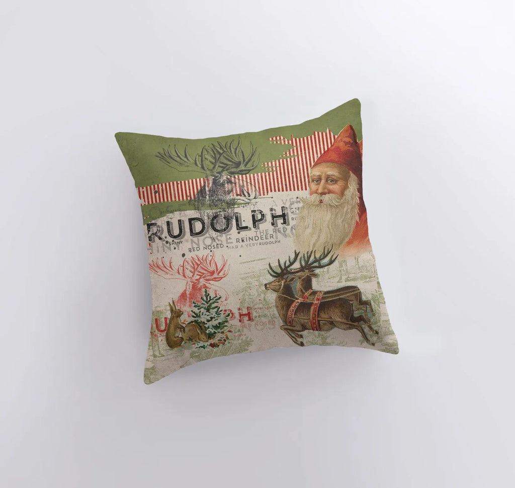 Vintage Rudolph | Merry Christmas | Throw Pillow | Christmas Pillow | Home Decor | Christmas Décor | Rustic Christmas Decor | Office Decor UniikPillows