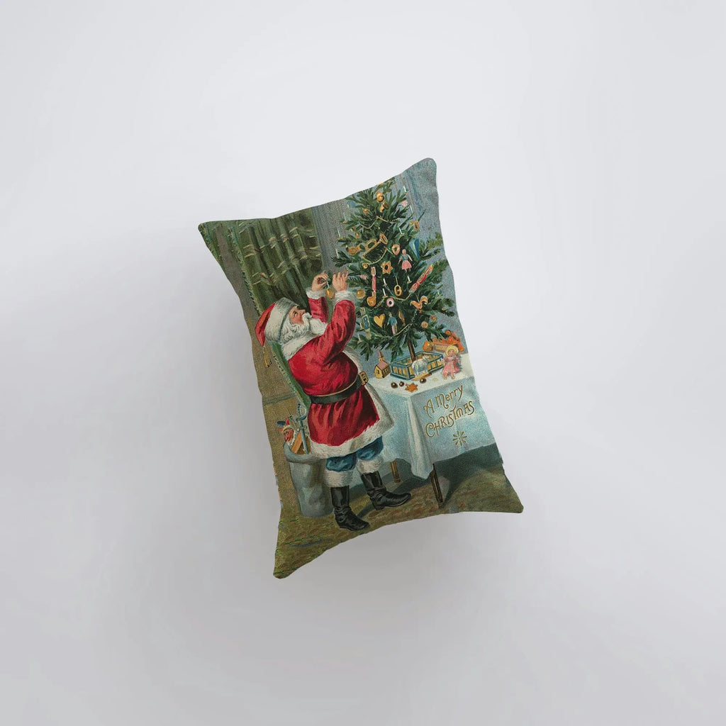 Vintage Santa Claus | 12x18 | Christmas Throw Pillow | Rustic Home Décor | Vintage Christmas Décor | Farmhouse Décor | Room Décor UniikPillows