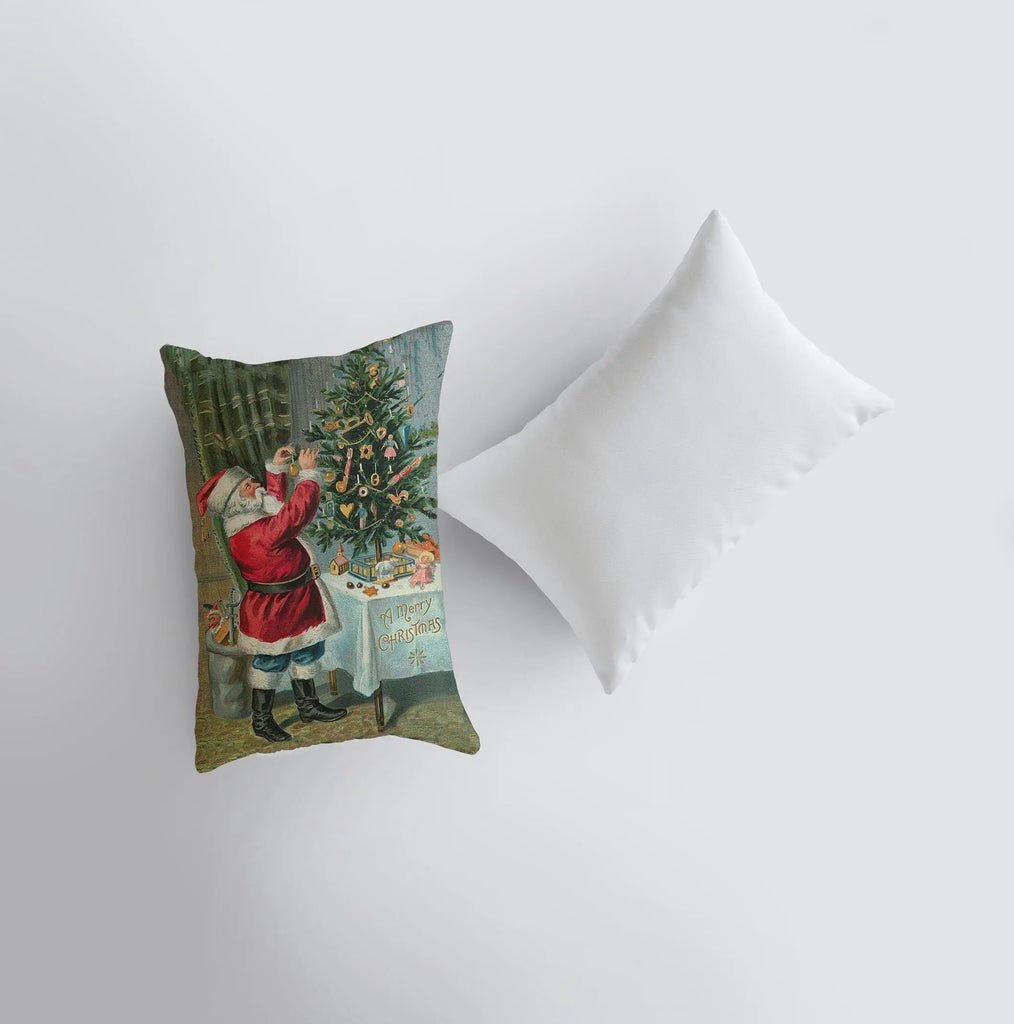 Vintage Santa Claus | 12x18 | Christmas Throw Pillow | Rustic Home Décor | Vintage Christmas Décor | Farmhouse Décor | Room Décor UniikPillows