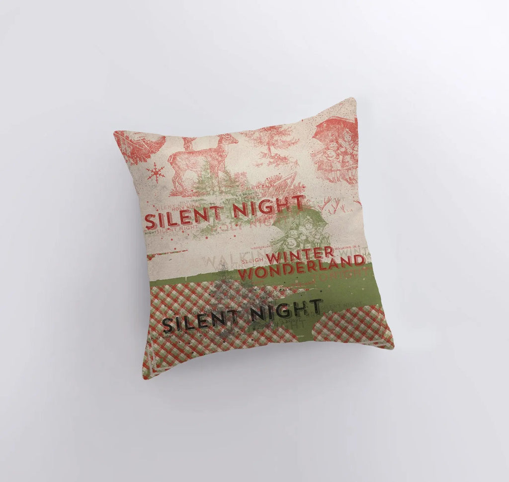 Vintage Silent Night | Merry Christmas | Throw Pillow | Christmas Pillow | Home Decor | Christmas Decor | Couch Pillows | Sofa Pillows UniikPillows