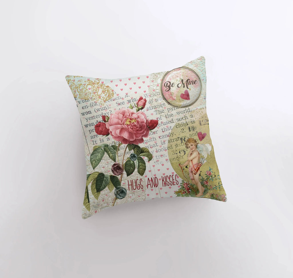 Vintage Valentines Flower | Pillow Cover | Love You More | Throw Pillow | Love is Love | I Love You | Personalized Gift | Valentine Decor UniikPillows