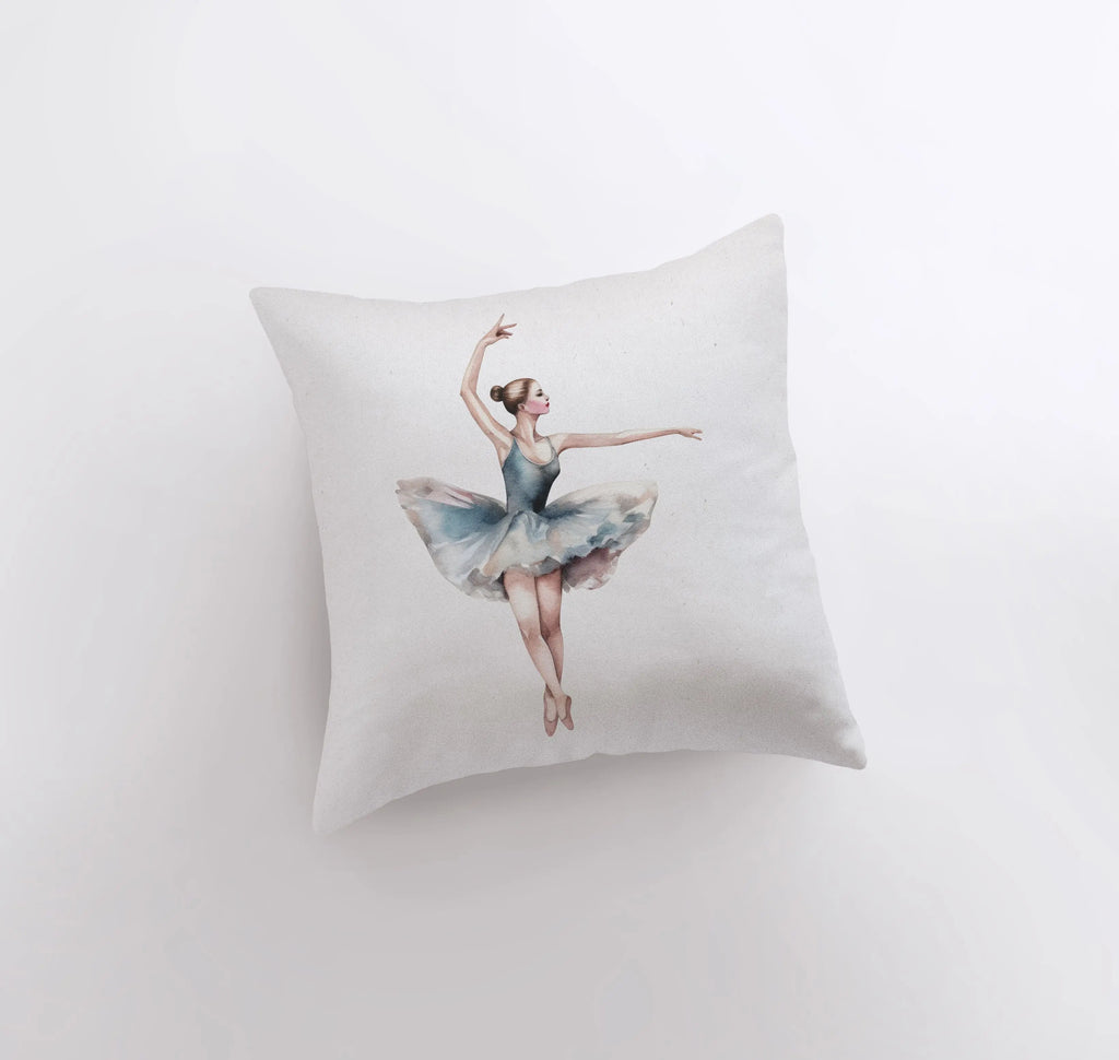 Watercolor Blue Ballerina | Dancing | Ballerina Decor | Ballet | Pillow Cover | Throw Pillow | Girls Gift | Dancer | Room Decor - UniikPillows
