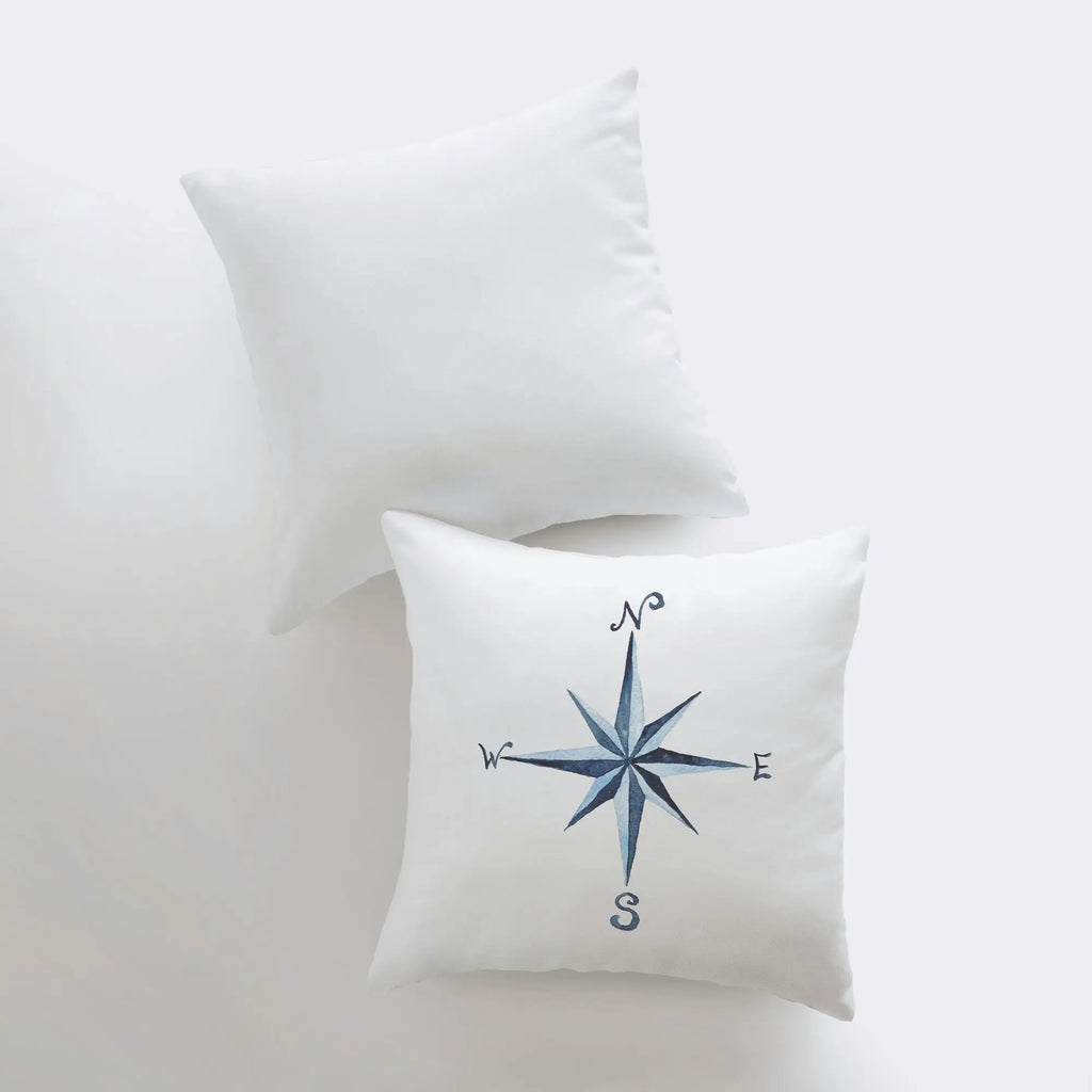Watercolor Compass | Throw Pillow | Home Decor | Modern Decor | Nautical | Ocean | Gift for Her | Accent Pillow Cover | Beach | Sea UniikPillows
