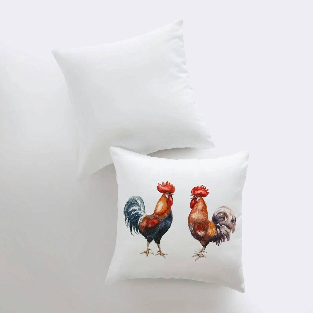 Watercolor Roosters | Gifts | Brid Prints | Bird Decor |Accent Pillow Covers | Throw Pillow Covers | Pillow | Room Decor | Bedroom Decor UniikPillows